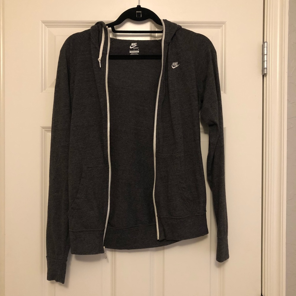 Grey Nike Zip Up Hoodie